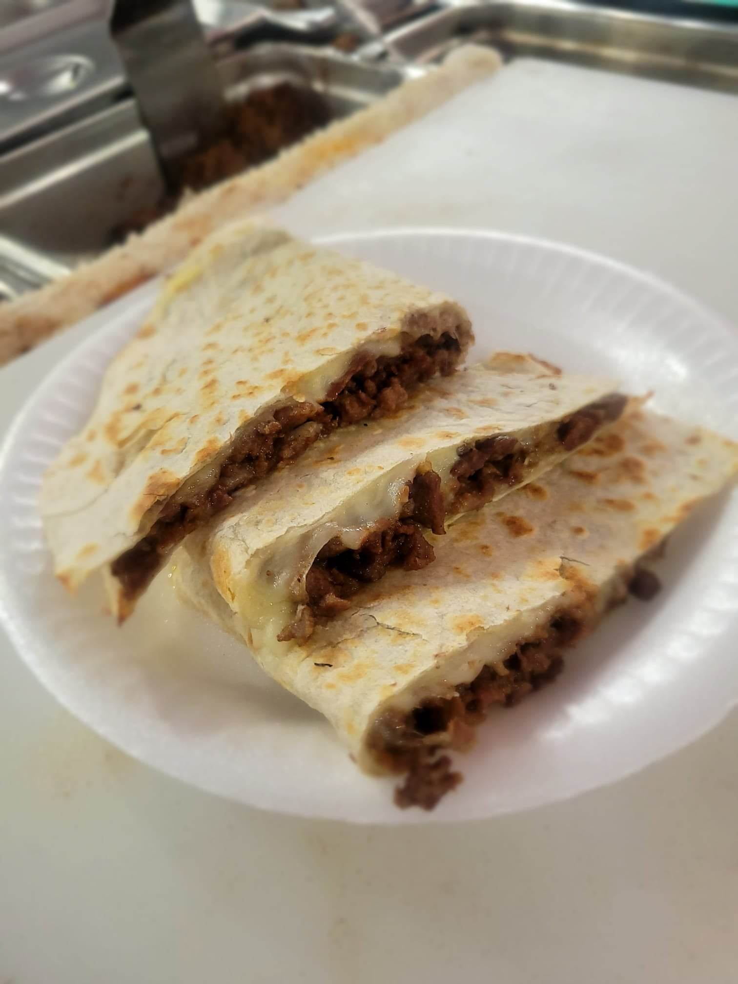 Steak quesadilla, griddled